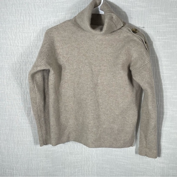 Madewell Wool Button Shoulder Turtleneck Sweater small - Picture 5 of 13